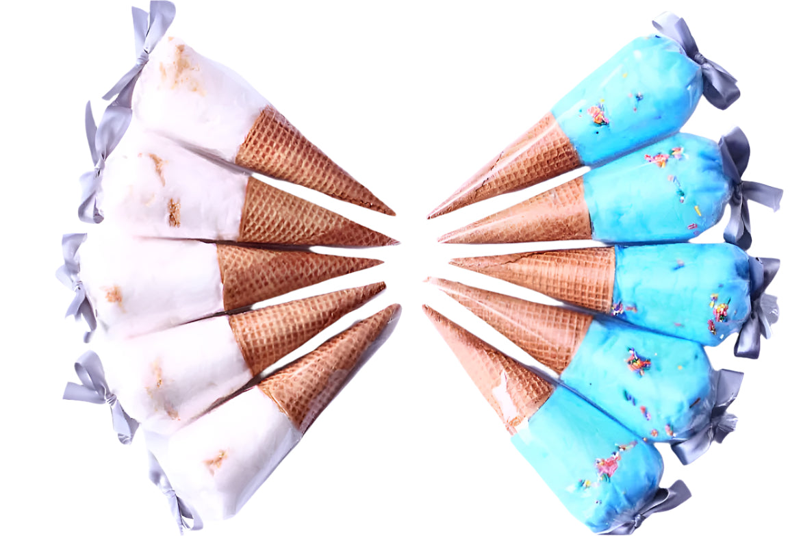 Freshly Spun Cotton Candy Sugar Cones